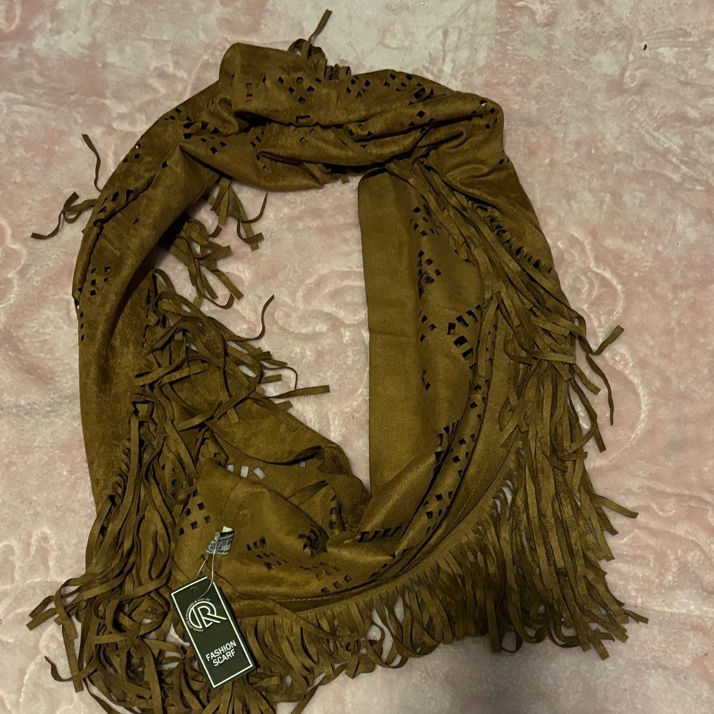 Urban Outfitters Brown Fringed Scarf
